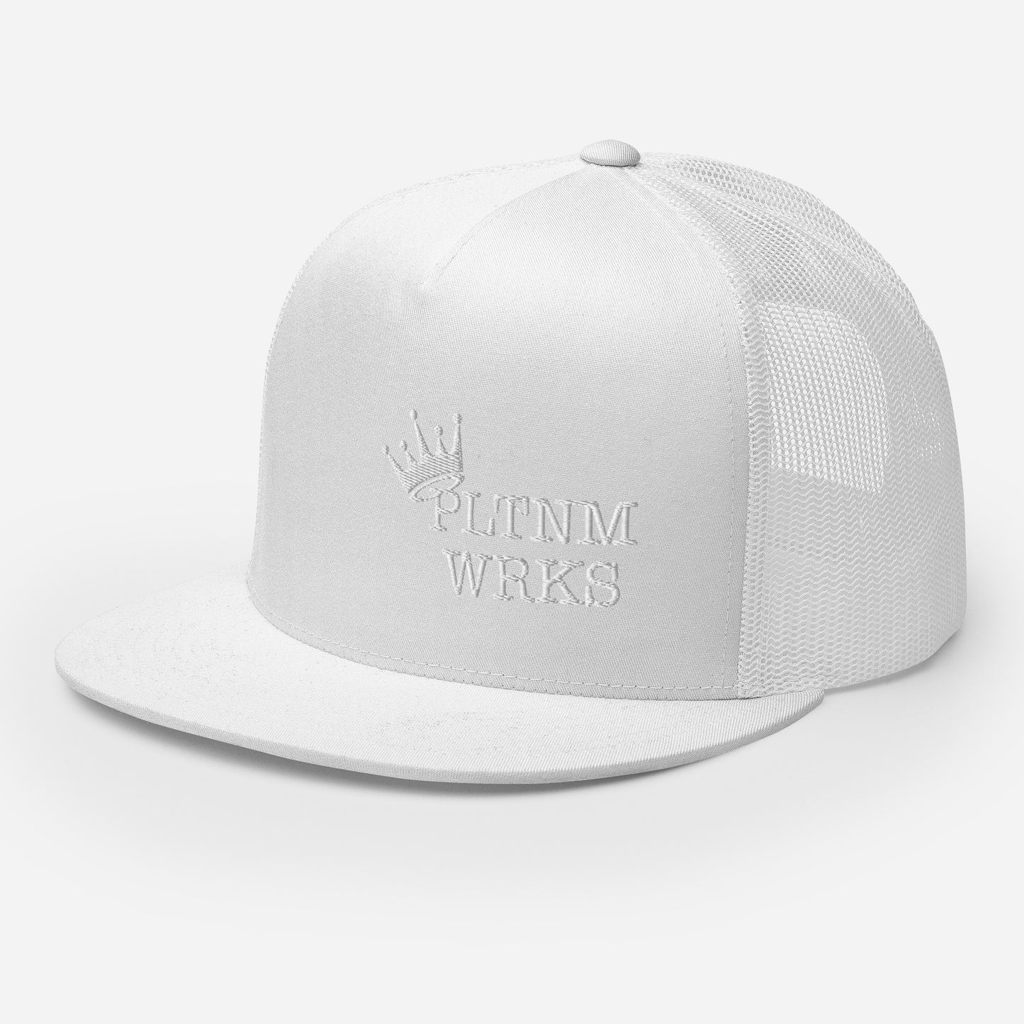 Trucker Snapback White logo
